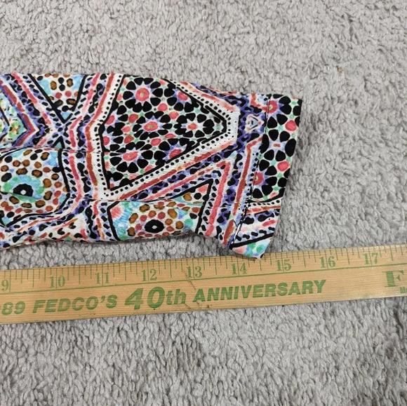 Maeve Anthropologie blue and red long sleeve printed dress size Medium - Picture 6 of 10